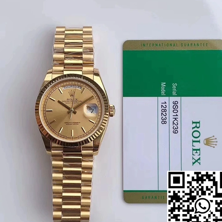 Rolex Yellow Champagne EW M128238-0045 Day-Date Factory Gold Dial 0207
